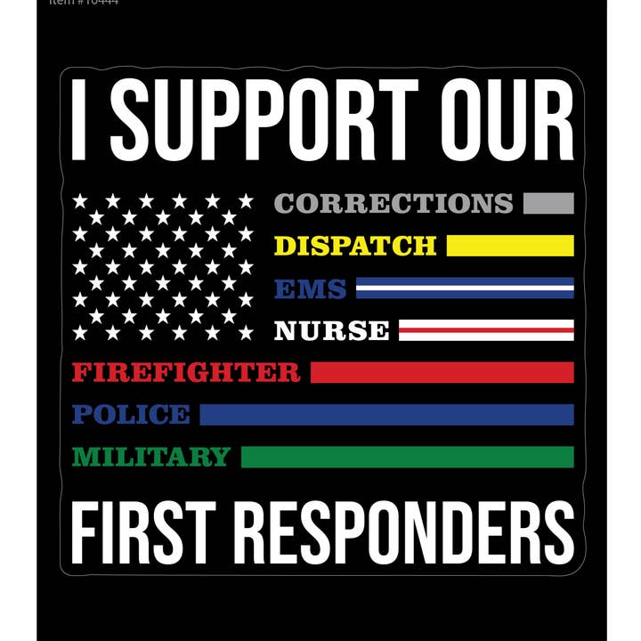 Support First Responders Flag Car Sticker Decal for wholesale by Decalcomania