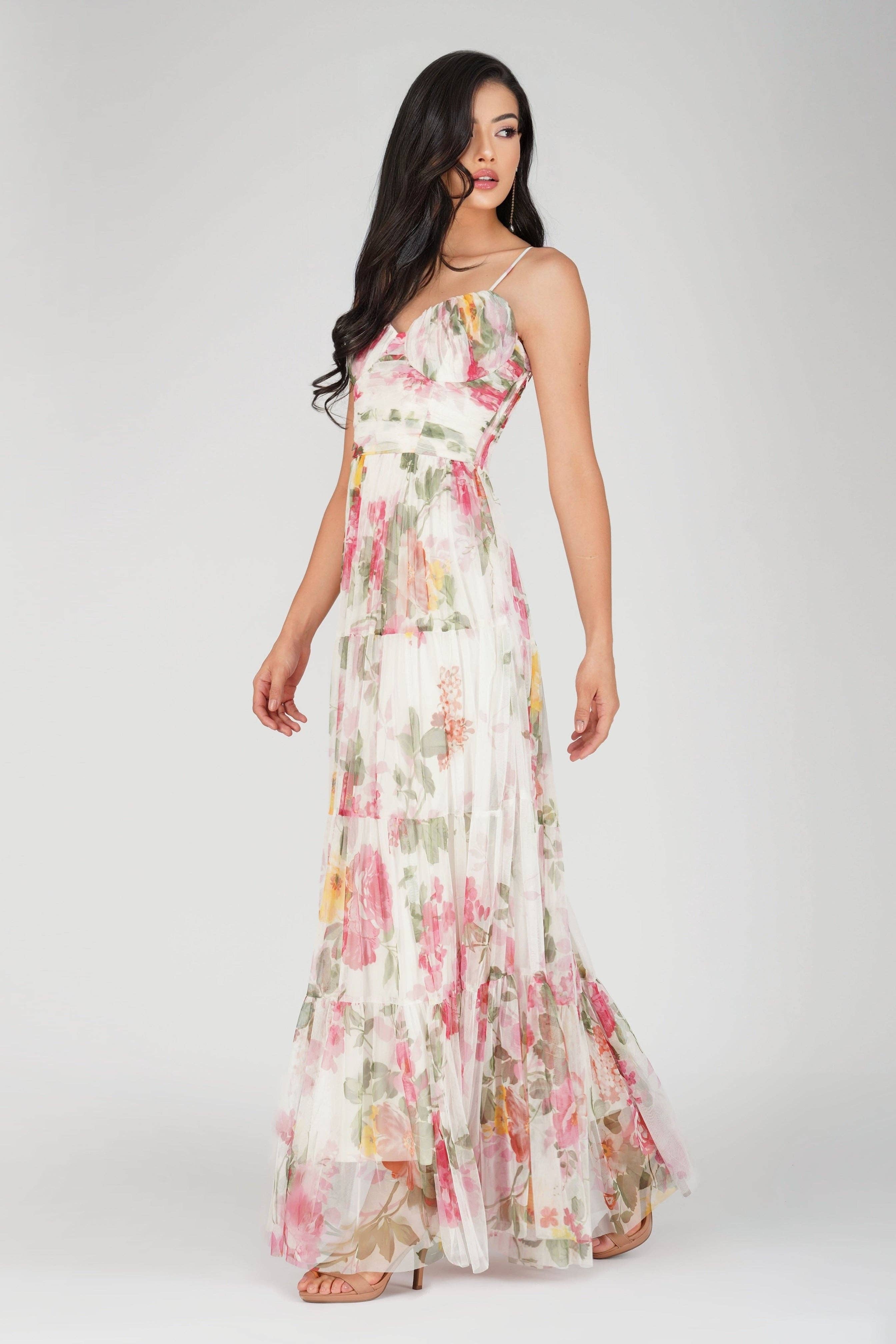 Thea Tulle Floral Maxi Dress for wholesale on Faire1