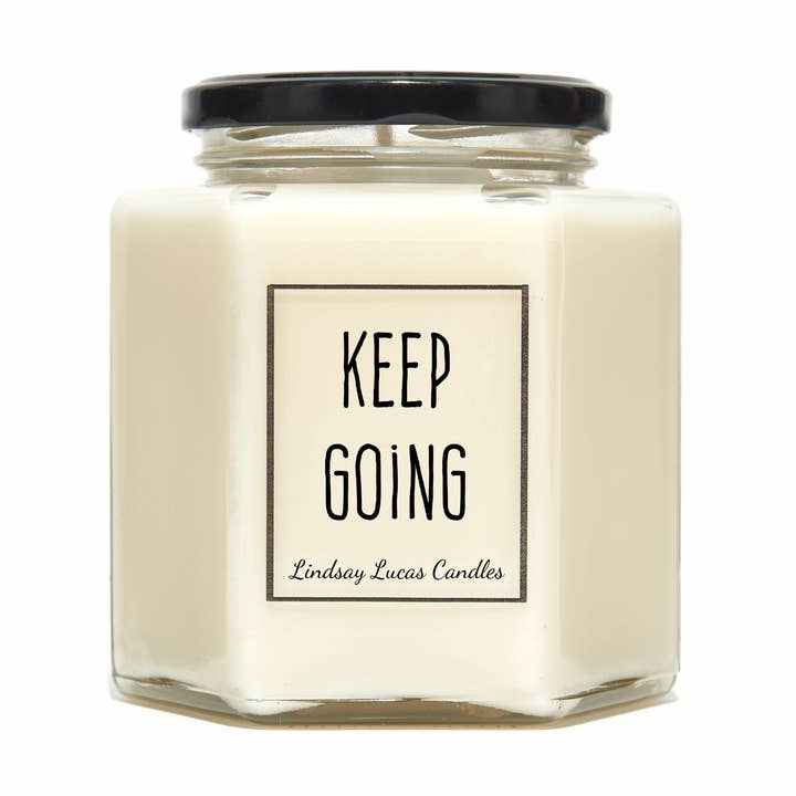 Keep Going Geurkaars voor wholesale door Lindsay Lucas Candles
