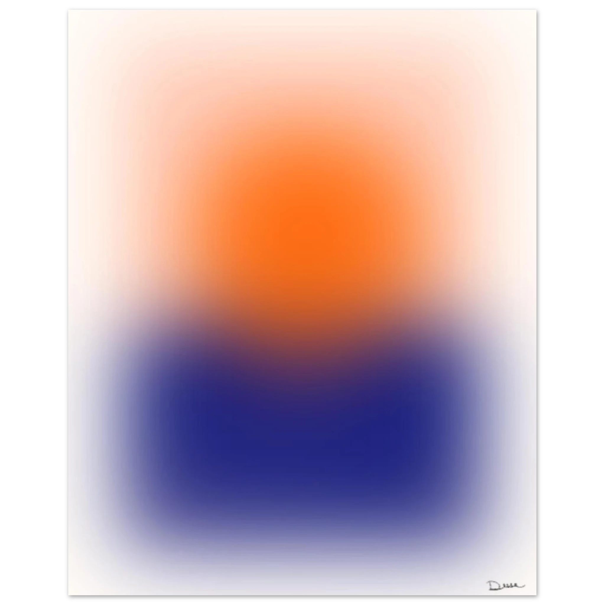 Holydirtstudio.com - Wholesale Art Print - Blurred Horizon, Abstract Blurred Sunset Poster, Modern Art, Orange Sun & Blue Horizon0