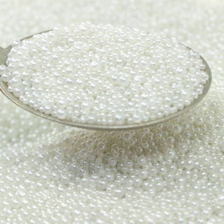 Pearl White - Glass Deco Beads for Resin Artists, NailsCraft for wholesale on Faire5