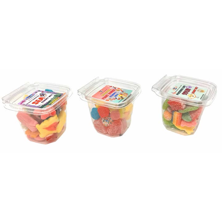 Dulcefina Chocolate and Sweets - Vente Bonbons gélifiés - Bacs Gummy Trio Tasters de 5 oz1