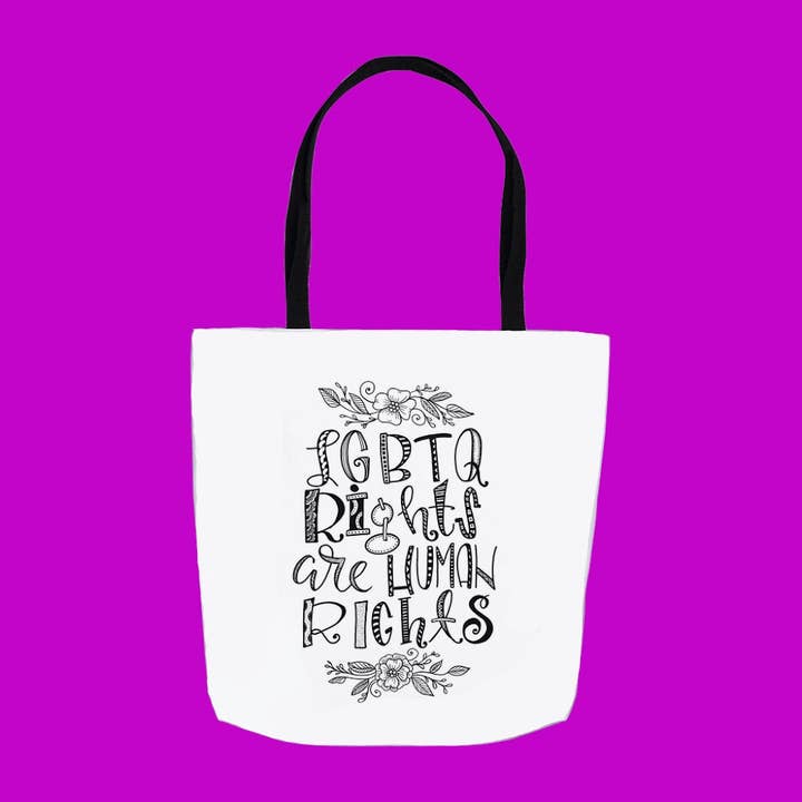 LGBTQ Rights Are Human Rights Tote Bag for wholesale by The Crafty Queer