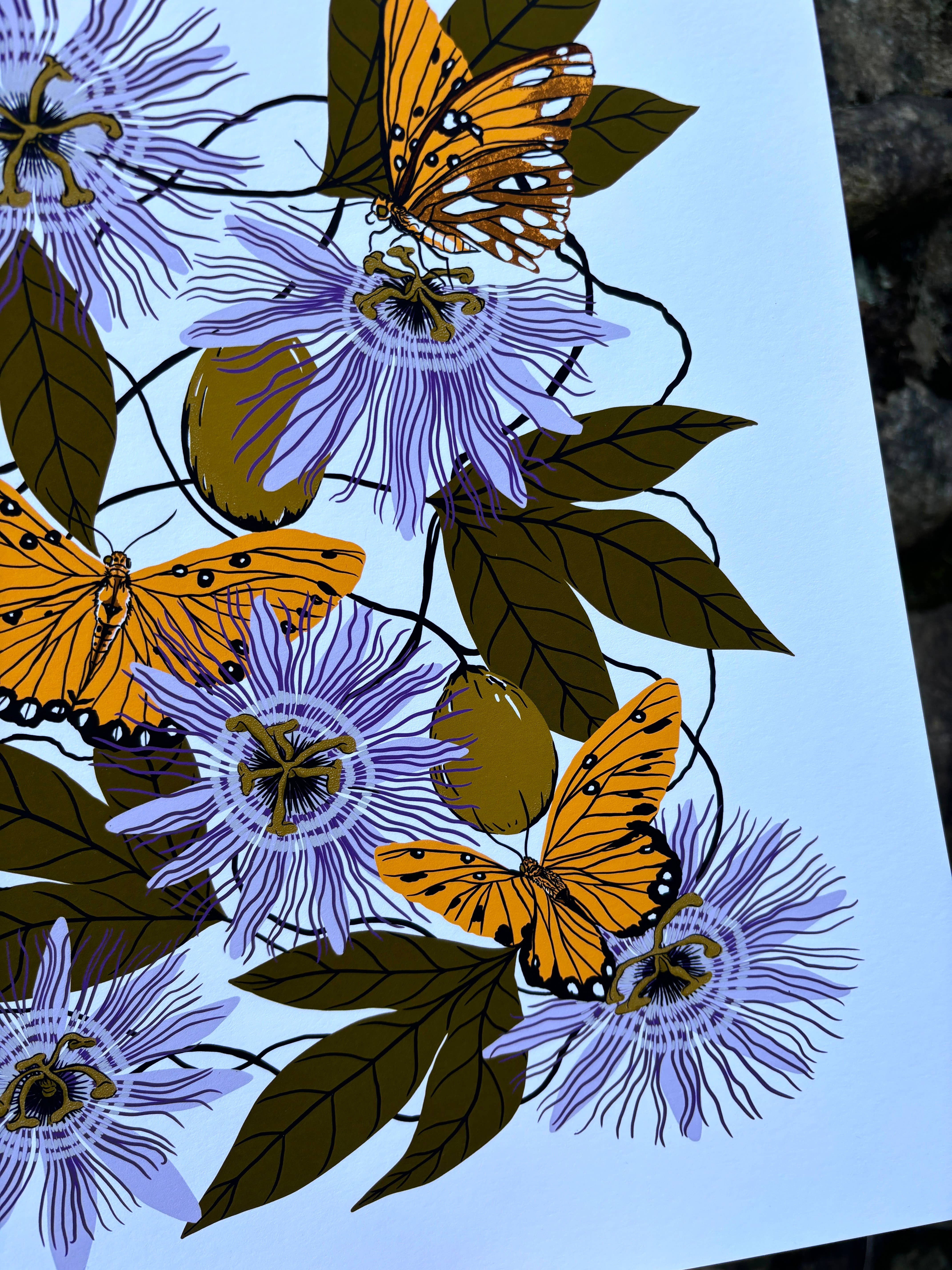 Needlebone, LLC - Wholesale Art Print - Passionflower - 14x11 Print1
