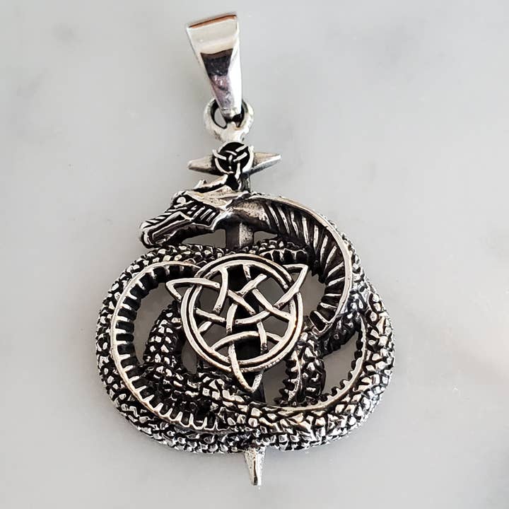 Dragon Trilogy Amulet .925 Sterling Silver Charm Pendant for wholesale by Dalfiya