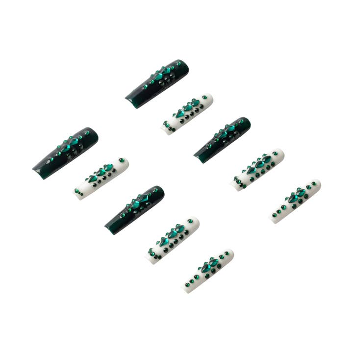3H Luxury Handmade Press-on Nails - Green Enigma for wholesale by 3H Nails