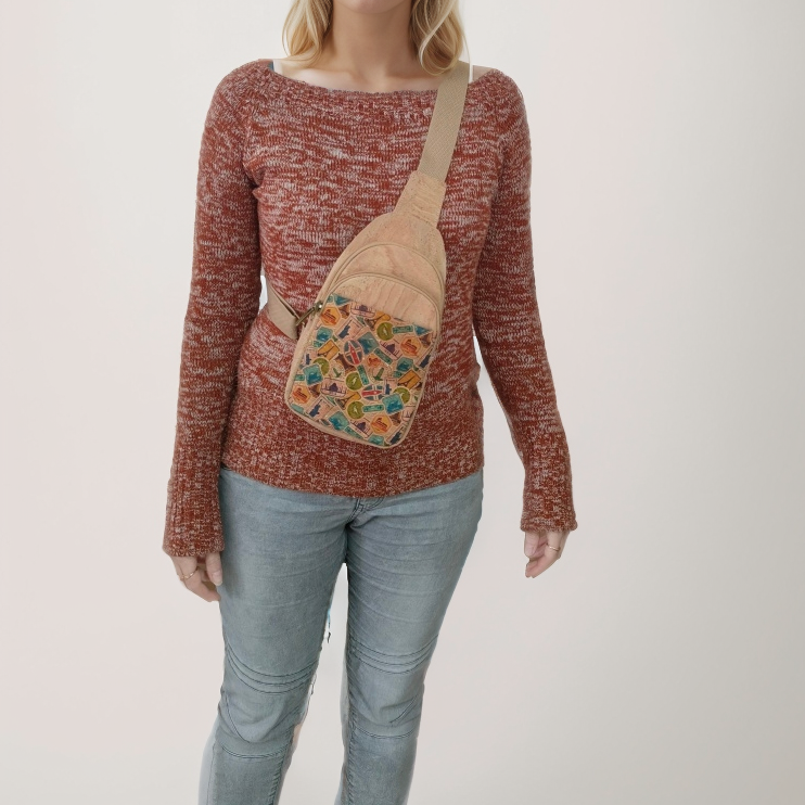 Meninas Bonitas Cork - Venta al por mayor Bandolera - Mujer - Bolso bandolera de tres compartimentos para mujer Natural BAG-22962