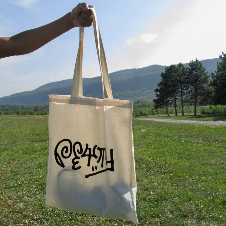 PETTY Magazine - Wholesale Tote Bag - Unisex - PETTY Cream Graffiti Tote Bag0