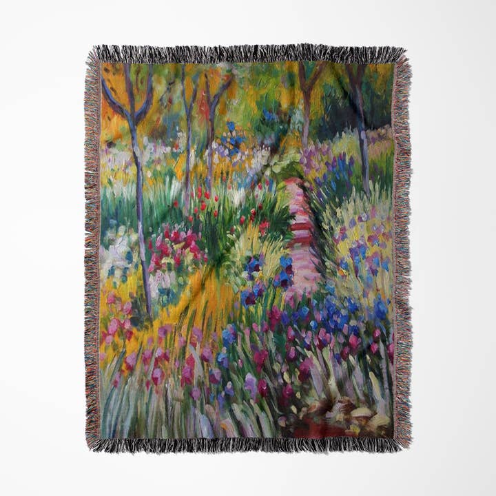 3dRose - Wholesale Throw Blanket - 3dRose, Print of Monet Painting Monet Garden, Blanket0