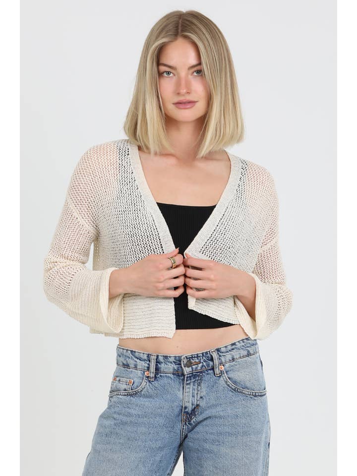 ANGIE - Wholesale Cardigan - Women's - XHS24-ASIS LIGHT WEIGHT OPEN KNIT CARDIGAN SWEATER5