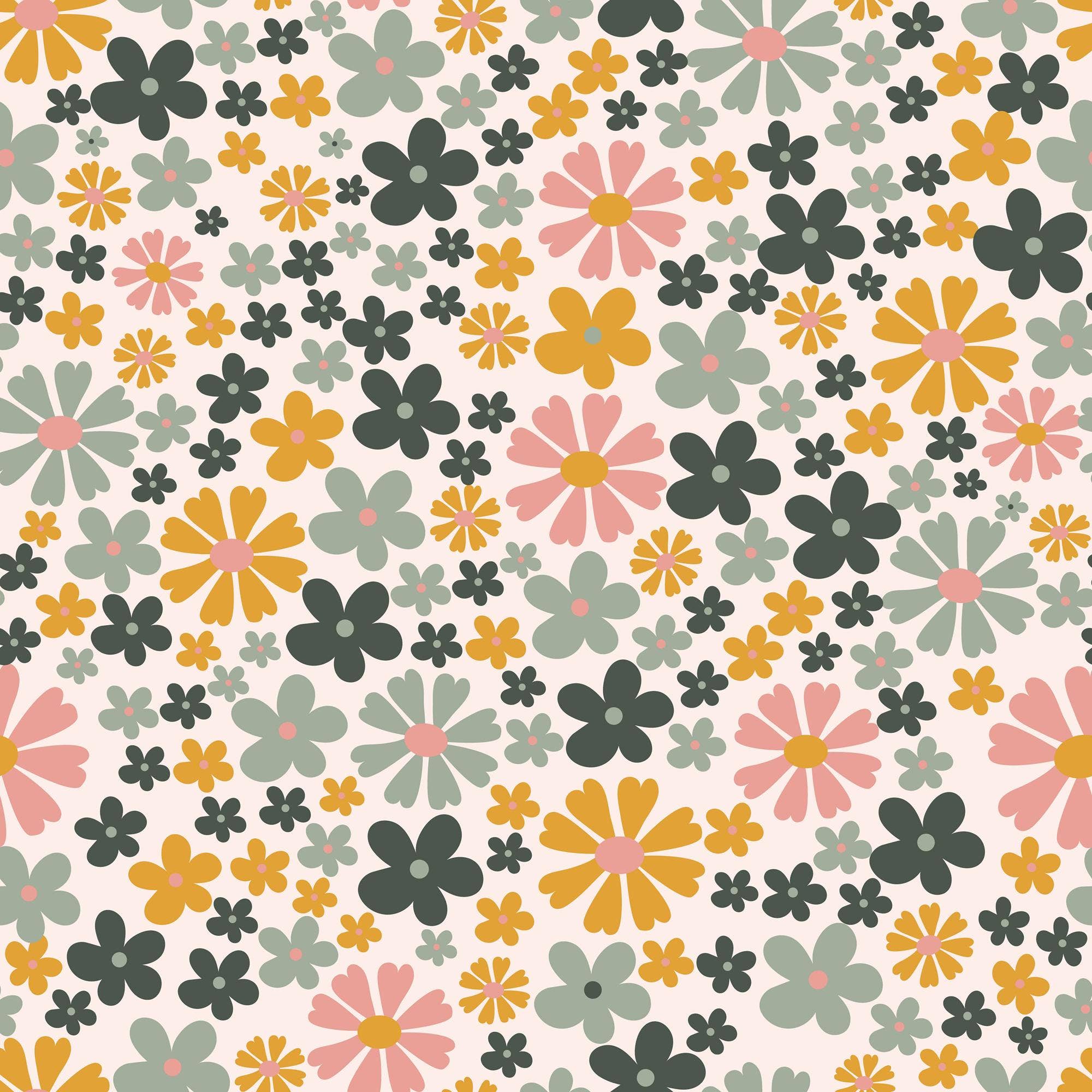 FabricSmiths - Wholesale Tapestry/Textile - Boho Wildflowers 3 - Man Made Fabric By The Yard1