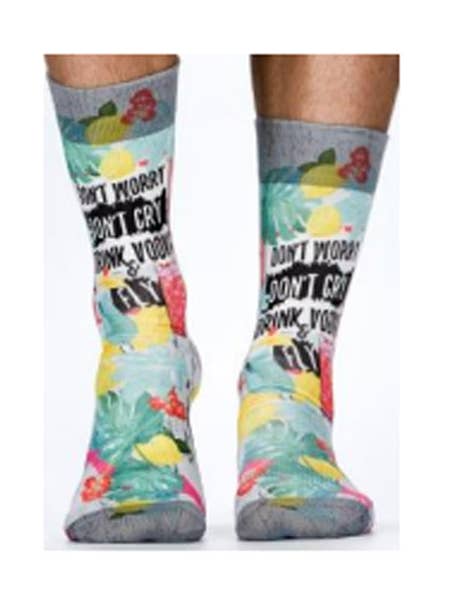 Light Grey Dont Worry Socks for wholesale by Urbiana