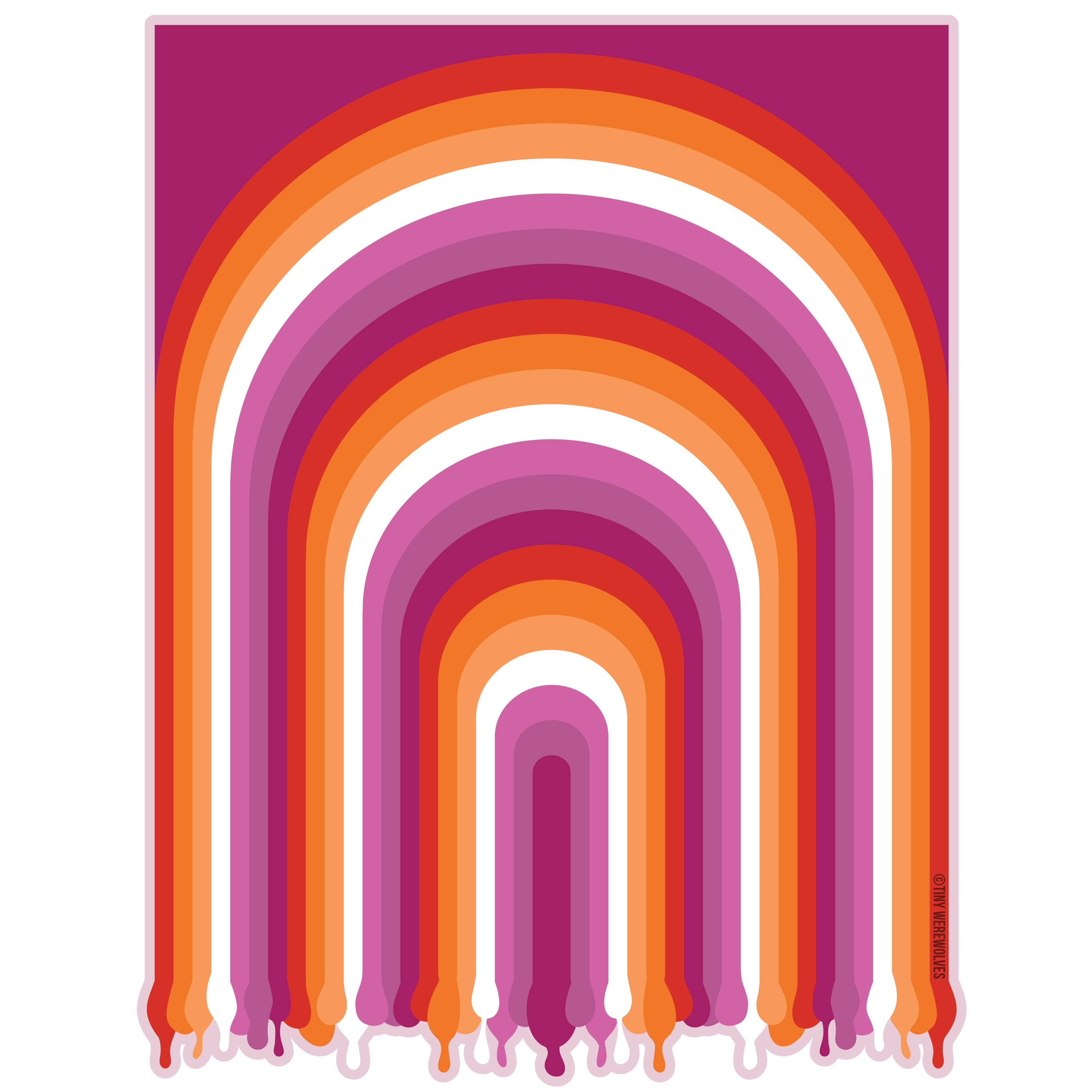 Tiny Werewolves - Wholesale Sticker - Lesbian Dripping Rainbow Sticker2