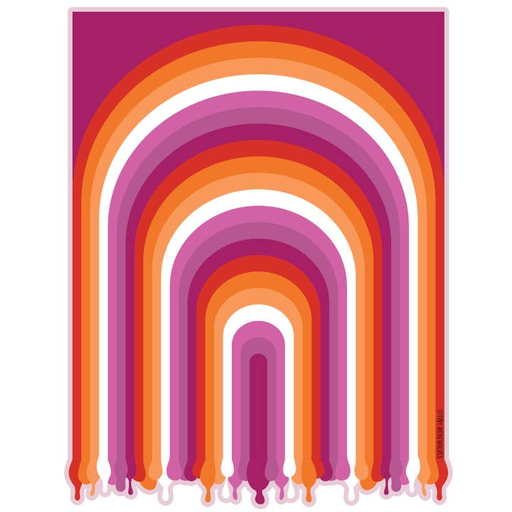 Tiny Werewolves - Wholesale Sticker - Lesbian Dripping Rainbow Sticker2