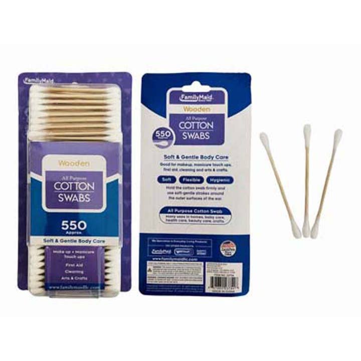 Bastoncillos de algodón 550 unidades – Madera (23731) para venta al por mayor de Deluxe Import Trading
