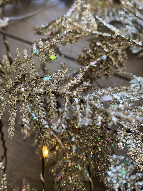 20 LED Glitter Fern Fairy Lights bateria operada - branco por atacado de Perfect Holiday