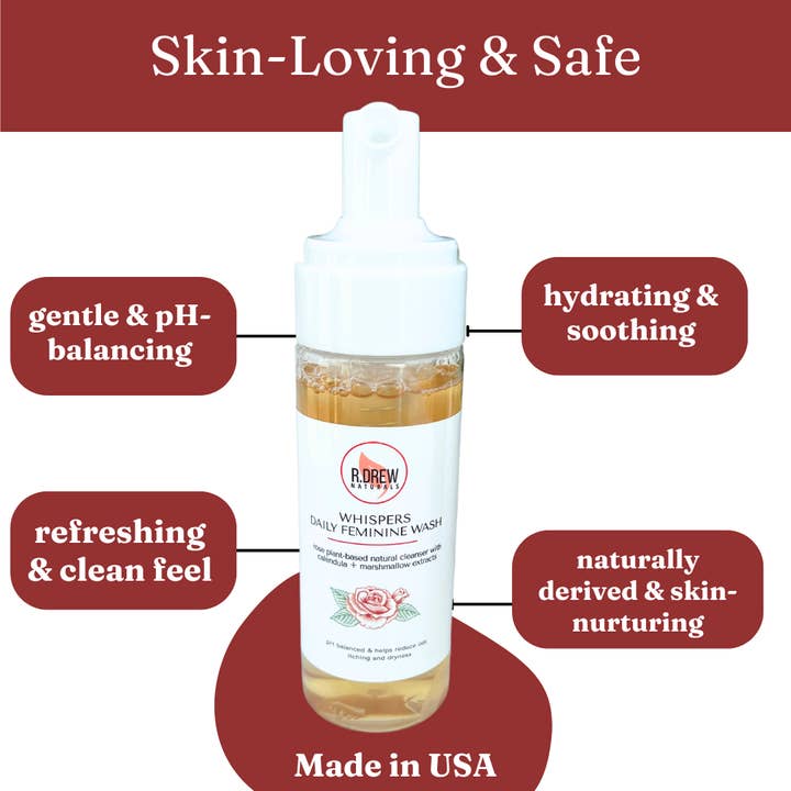 R. Drew Naturals, LLC - Wholesale Intimate cleanser/wipe - 6 oz Rose Feminine Foam Wash1