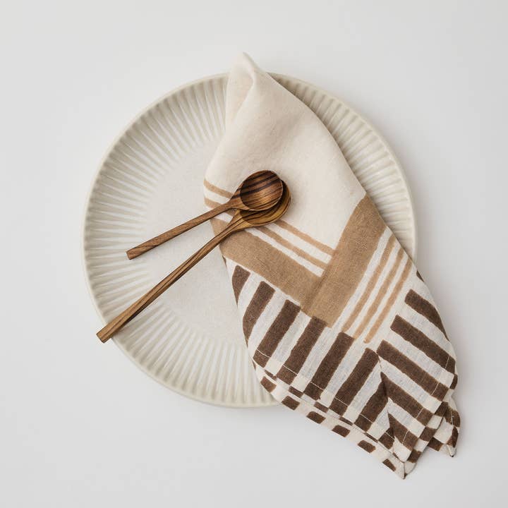 Tell Me More - Wholesale Dinner & Cloth Napkin - Ella napkin - hazelnut