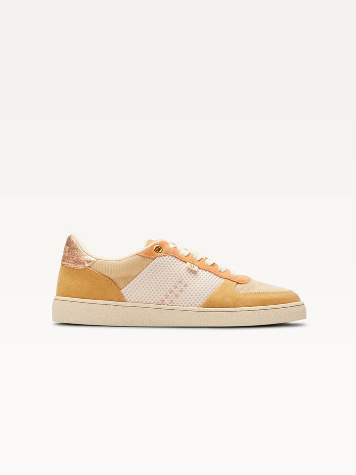 Marie Low Sneakers - Cream Beige Peach for wholesale by Odaje Sneakers