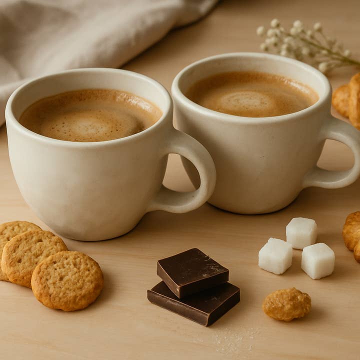 Organic Matte White Latte Mug for wholesale by Design by Pouneh