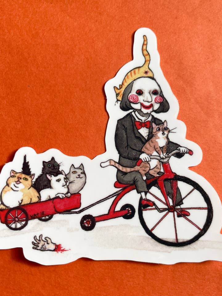 Paw 3" Saw Parody Vinyl Sticker for wholesale by Stupid Animal Shop