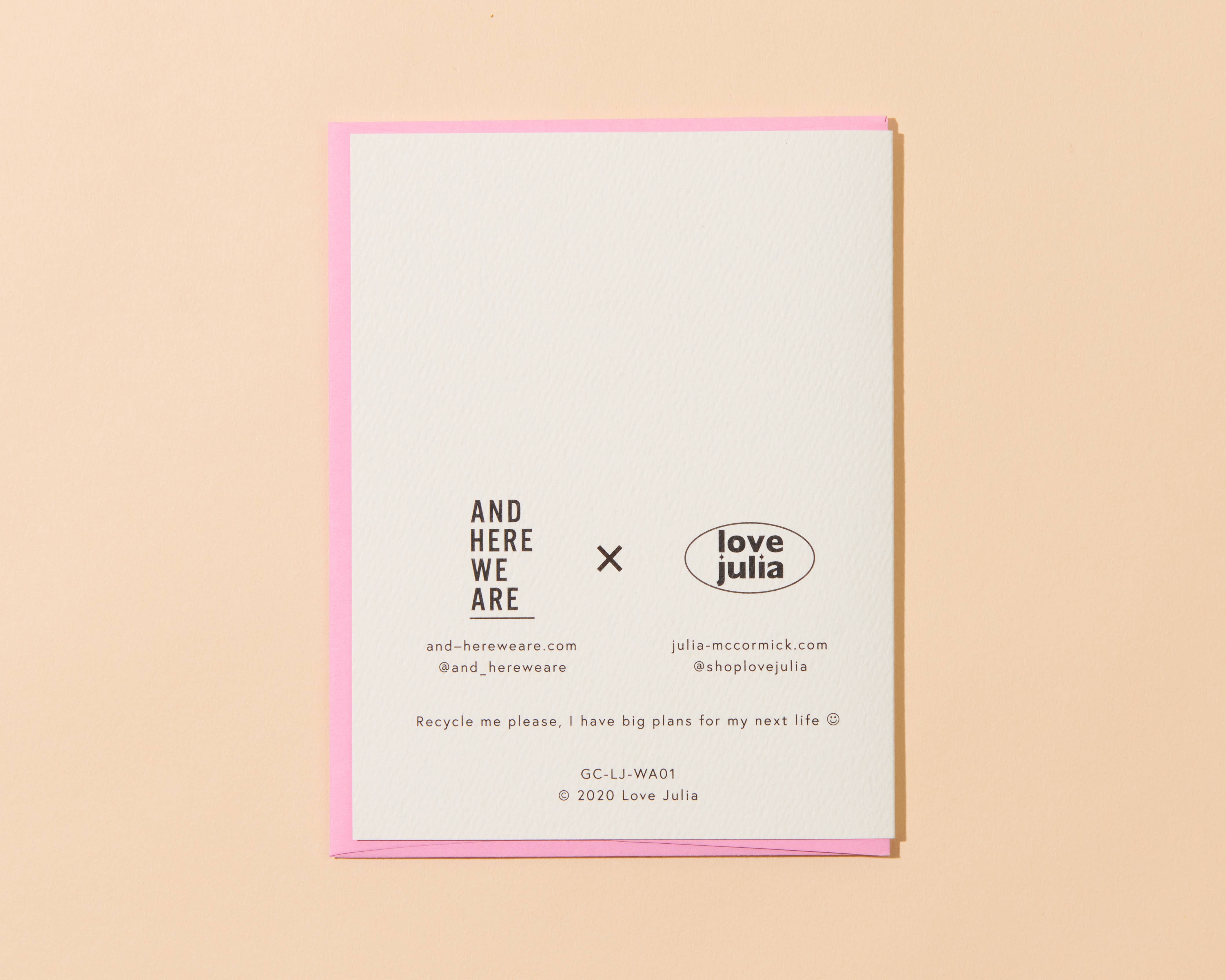 And Here We Are - Wholesale Thank You Card - Thanks Soooo Much Greeting Card - Made in USA, Cute, Funny, Thumbs Up2