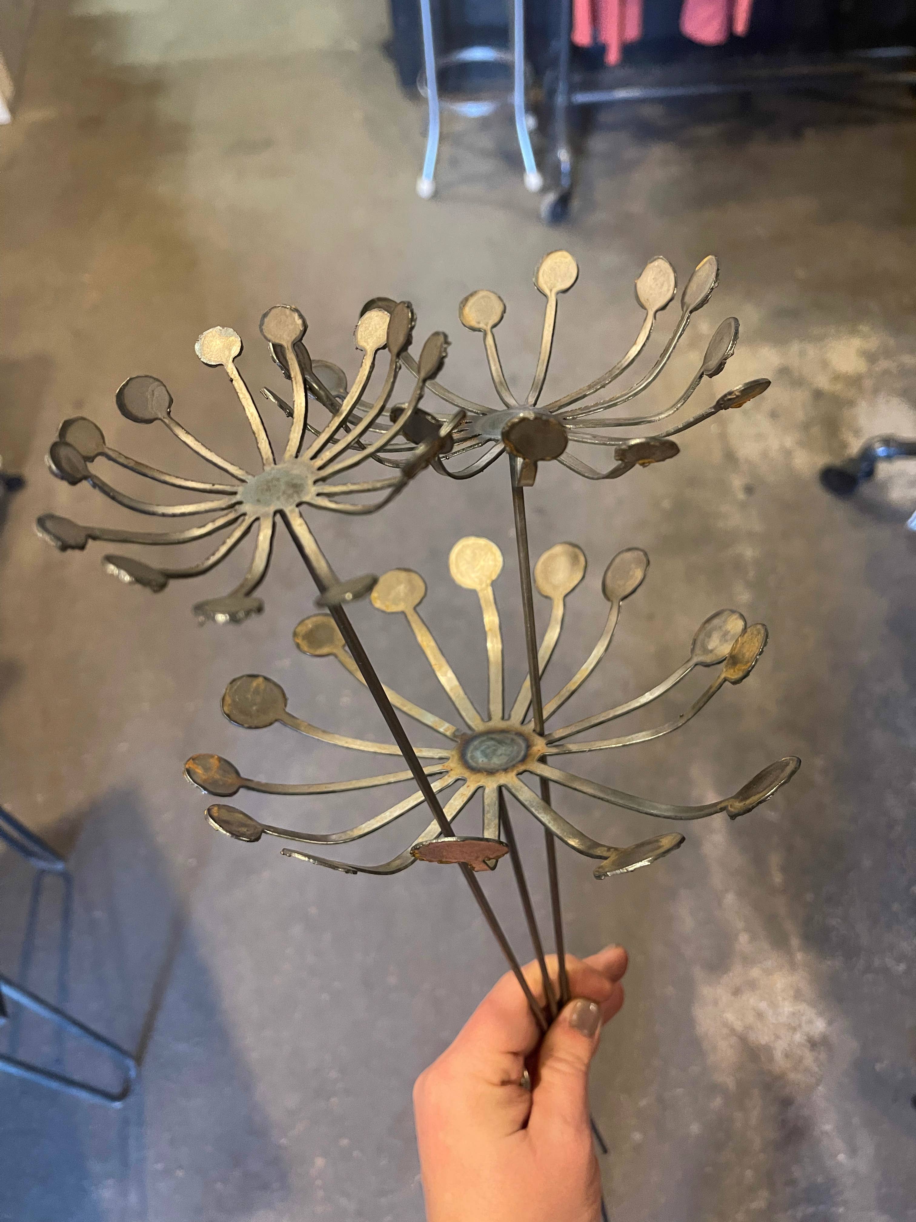 608 The Factory - Wholesale Garden/Lawn Stake - Metal Dandelion Wish Flower Set of 24 Flowers19