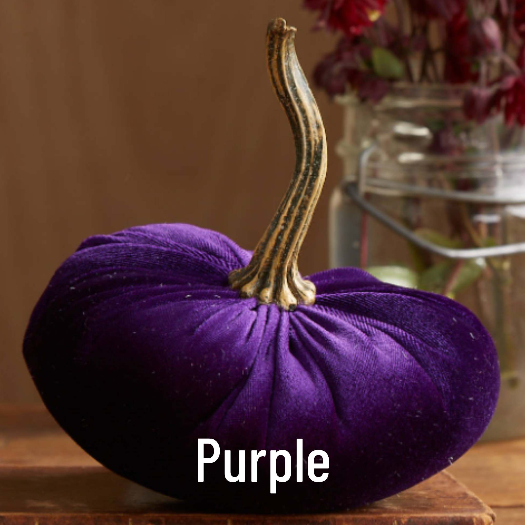 Your Heart's Content - Wholesale Decorative Tabletop Object - Pumpkin Large Velvet, Fall Mantel Decor, Halloween Table23