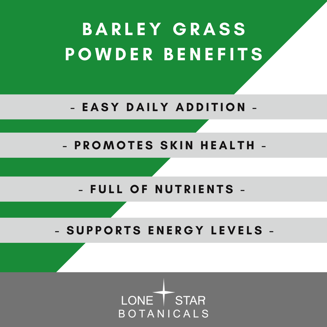 Lone Star Botanicals - Wholesale Protein/Superfood Powder - Organic Barley Grass Powder -- 3.52 oz3