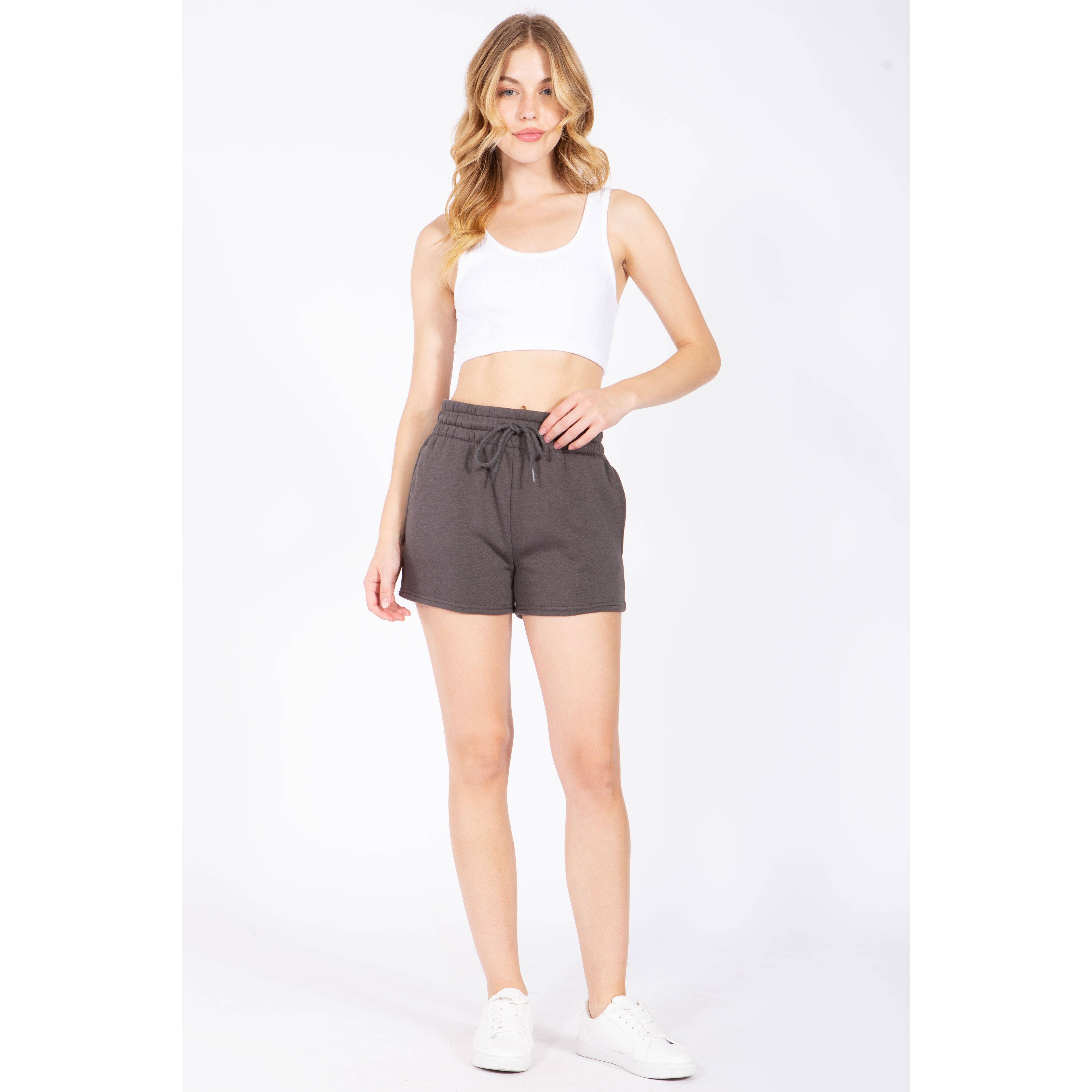 UP CLOTHING - Wholesale Shorts – Women’s - Solid Fleece Lounge Sweat Shorts7
