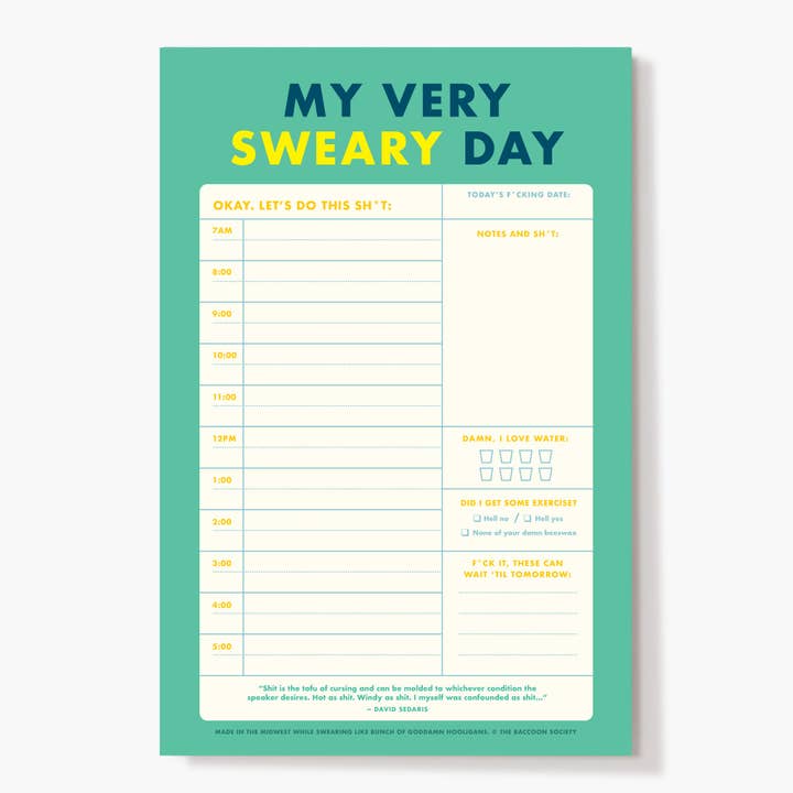 Very Sweary Daily Planner Pad for wholesale by The Raccoon Society