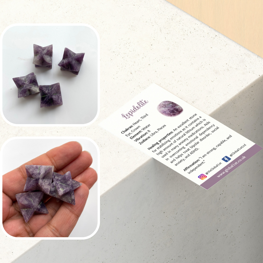 VIE - Vendita all'ingrosso Pietra/cristallo spirituale - Piccola stella Merkaba, 2 cm14