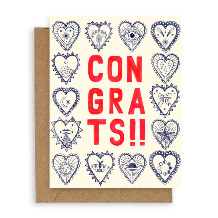 Cartão de Parabéns Heart Charms por atacado de Adelfi