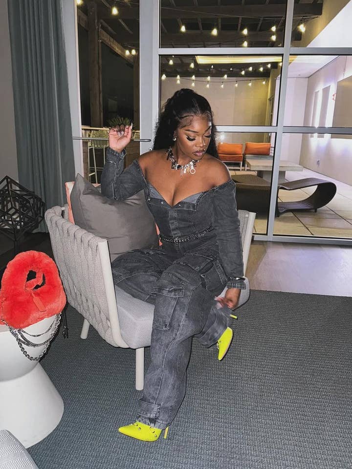 Aria Romance - Wholesale Jumpsuit - Women's - Asymmetric Denim Cardigan Set2