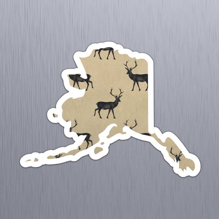 Aimant Alaska Deer State pour la vente par The State Stickers