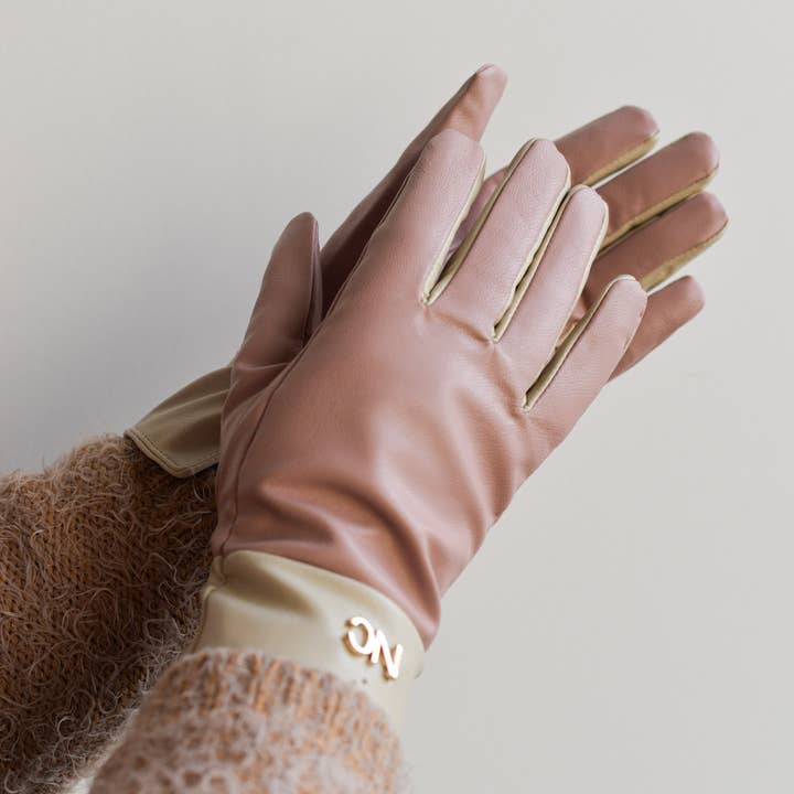 NOCO - Wholesale Gloves - Women's - Bicolor vegan leather gloves - Pack of 6 units1