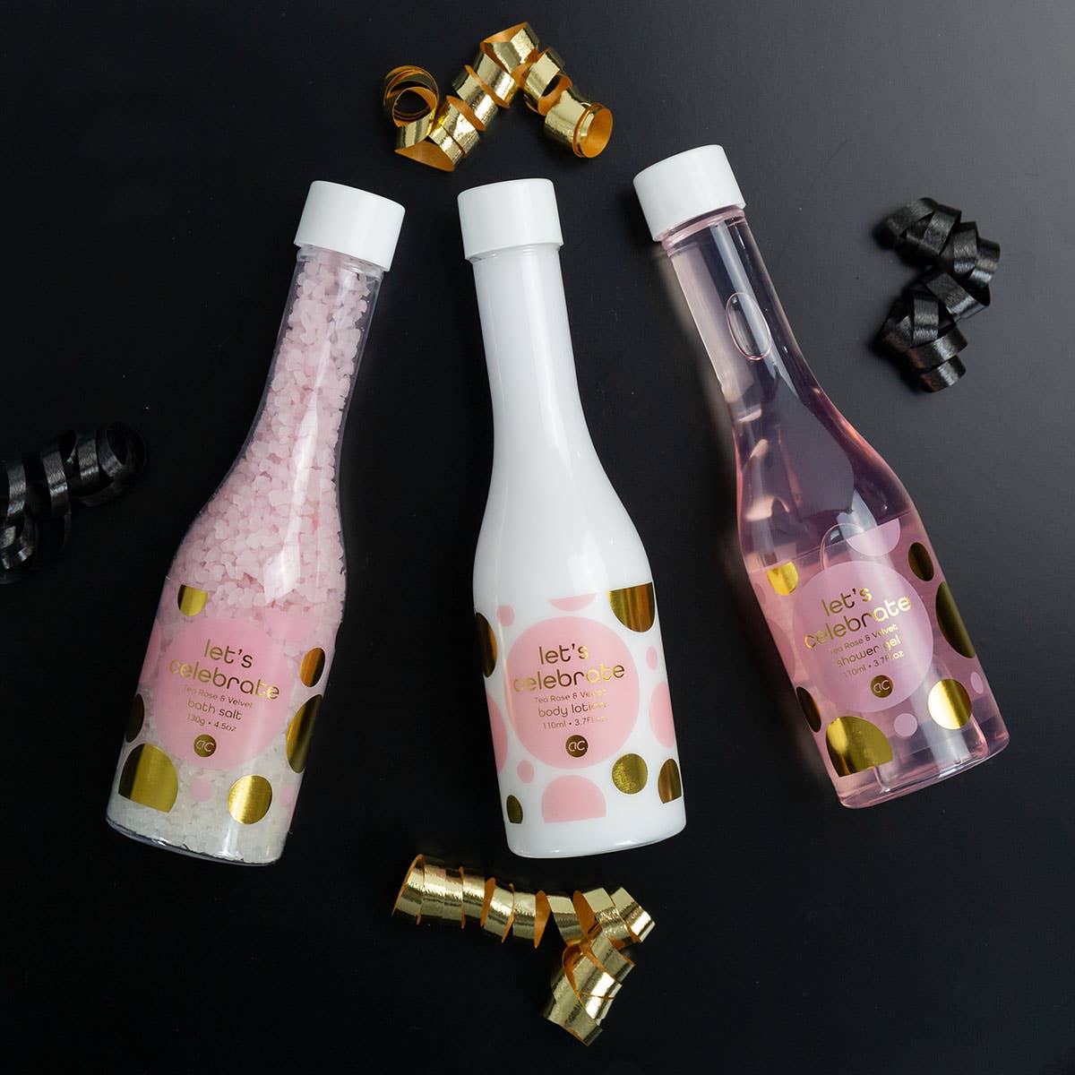 Accentra – Engroshandel Bade- og kropssæt – Gavesæt Let's Celebrate til kvinder i champagne-look2