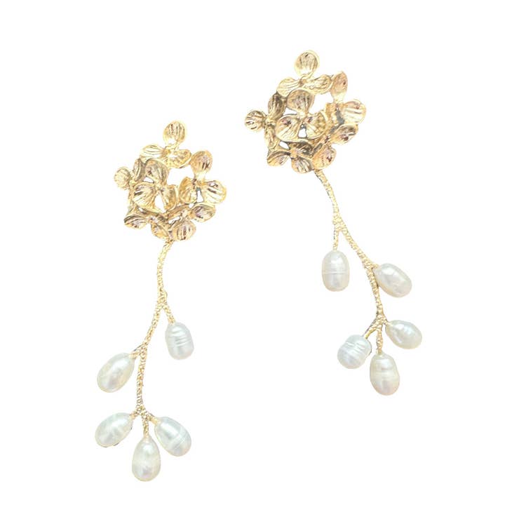 Jenn Hydrangea Earrings for wholesale by THE ACCESSORY SCOUT