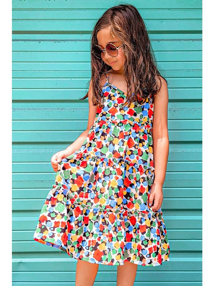 Robe longue GKD-3154B-YU120 pour fille avec smockage au dos pour la vente par Cutie Patootie Clothing