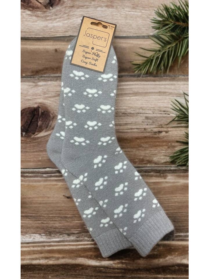 Jess & Lou - Venta al por mayor Calcetines - Hombre - Calcetines Súper Acogedores para Hombre con Huella de Pata JS900
