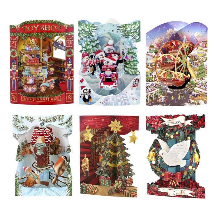 Santoro London - Vendita all'ingrosso Espositore per rivenditori - Espositore per biglietti di auguri - Christmas Swing Cards da banco1