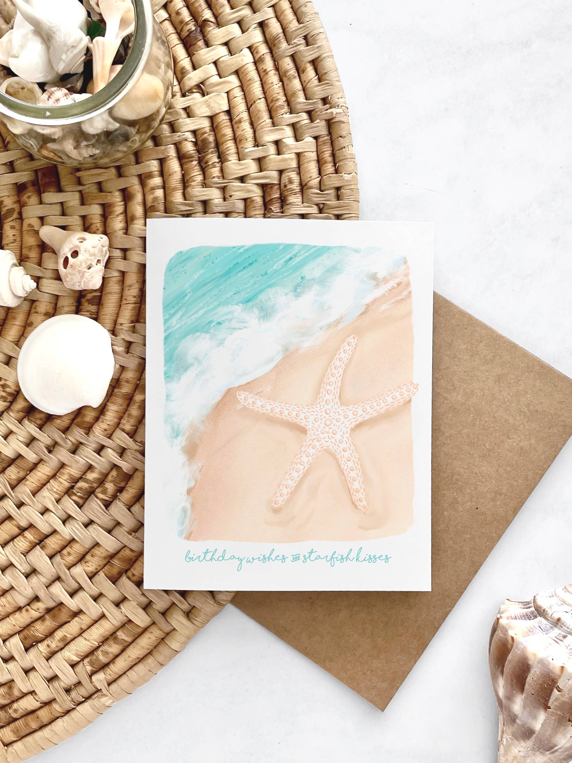 25 Sweetpeas - Wholesale Birthday Card - Starfish Birthday Card, Beach Birthday Card,3