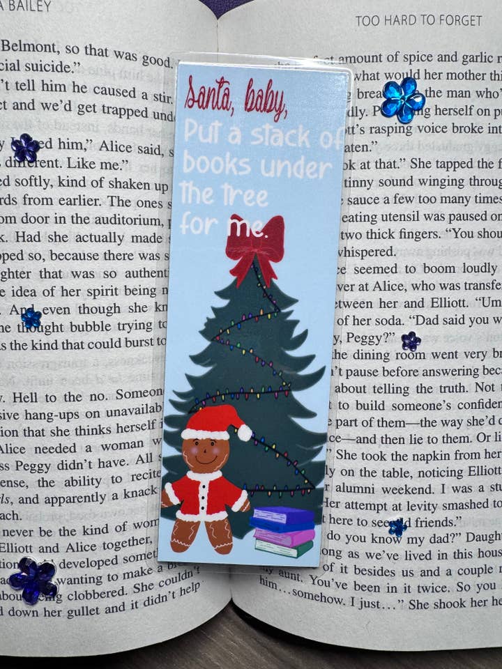 Christmas Bookmark For Readers- Santa Gingerbread Man Handmade Original Design for wholesale by Outfolded