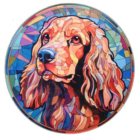 Cocker Spaniel Red Stained Glass Effect Coaster for wholesale by Dogcrafts