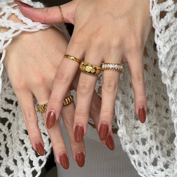 The Messy Archive - Wholesale Band/stacked ring - Bolt Gold Ring2