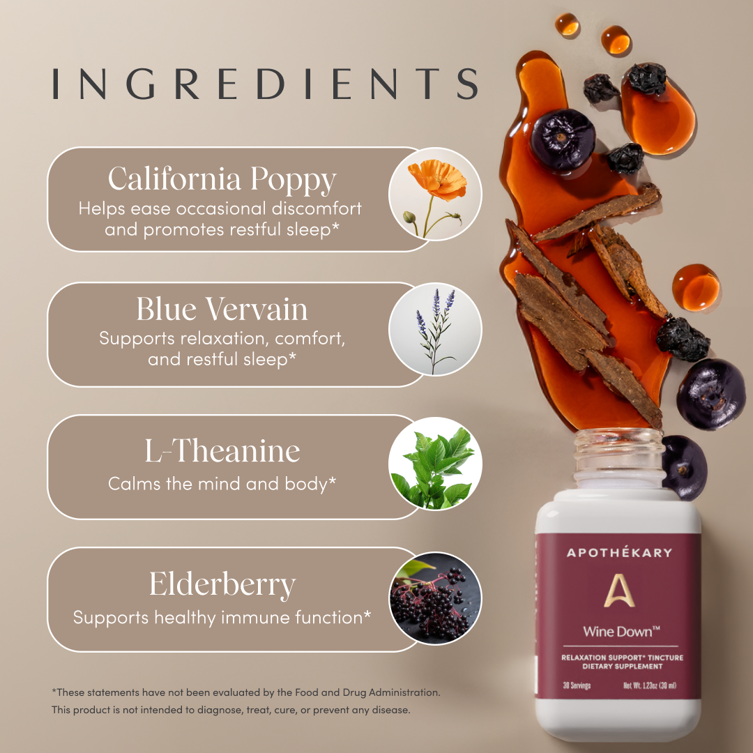 Apothékary - Vendita all'ingrosso Tinture - Gocce erboristiche rilassanti & per il sonno Wine Down™ (formato grande)4