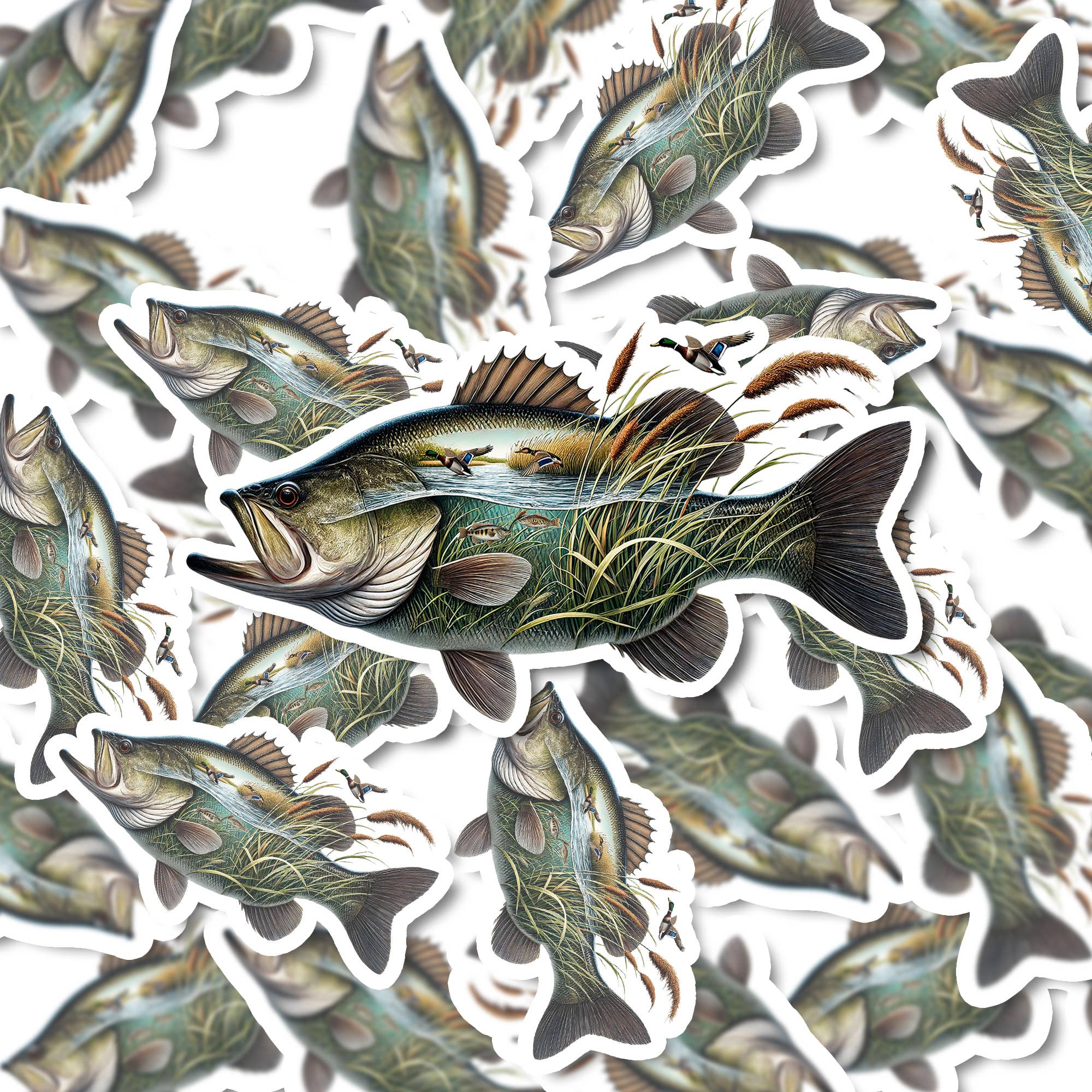 PiggyPrintStickers – wholesale Sticker – Angler Sticker | Largemouth Catch | Durable Vinyl Decal3