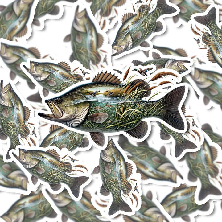 PiggyPrintStickers – wholesale Sticker – Angler Sticker | Largemouth Catch | Durable Vinyl Decal3