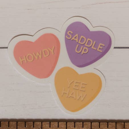 Cowgirl Conversatie Harten Sticker voor wholesale door Western Rose Studios