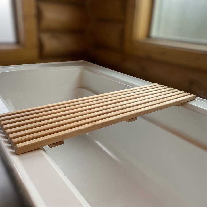 Howells Wood Products - Wholesale Bath Caddy - natural wood bath caddy/tray made of repurposed wood5